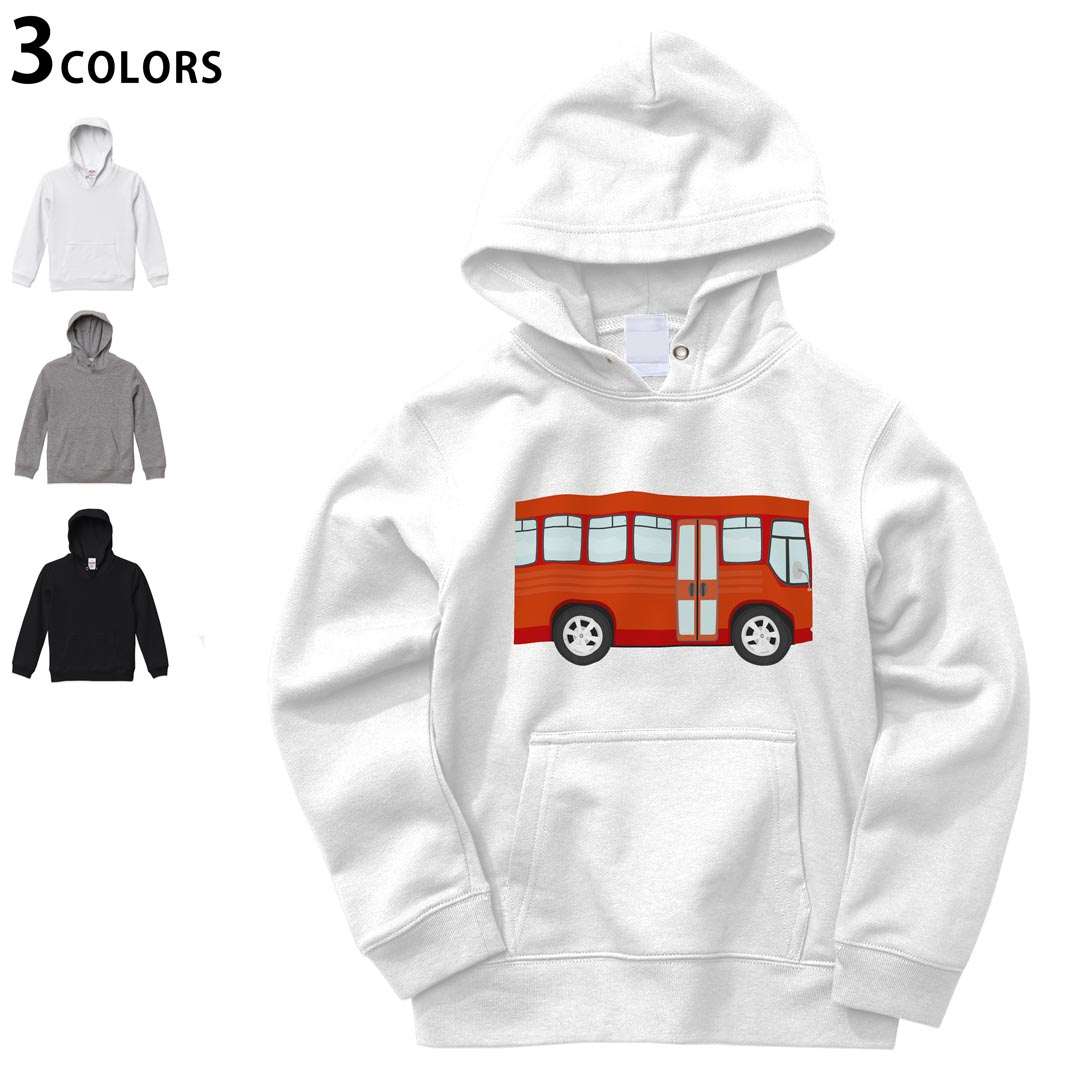 選べる3カラー パーカー スウェット キッズ 男女兼用 男の子 女の子 ユニセックス unisex 長袖 デザイン リブ 110 130 150 parker sweat 010326 乗り物　車　赤