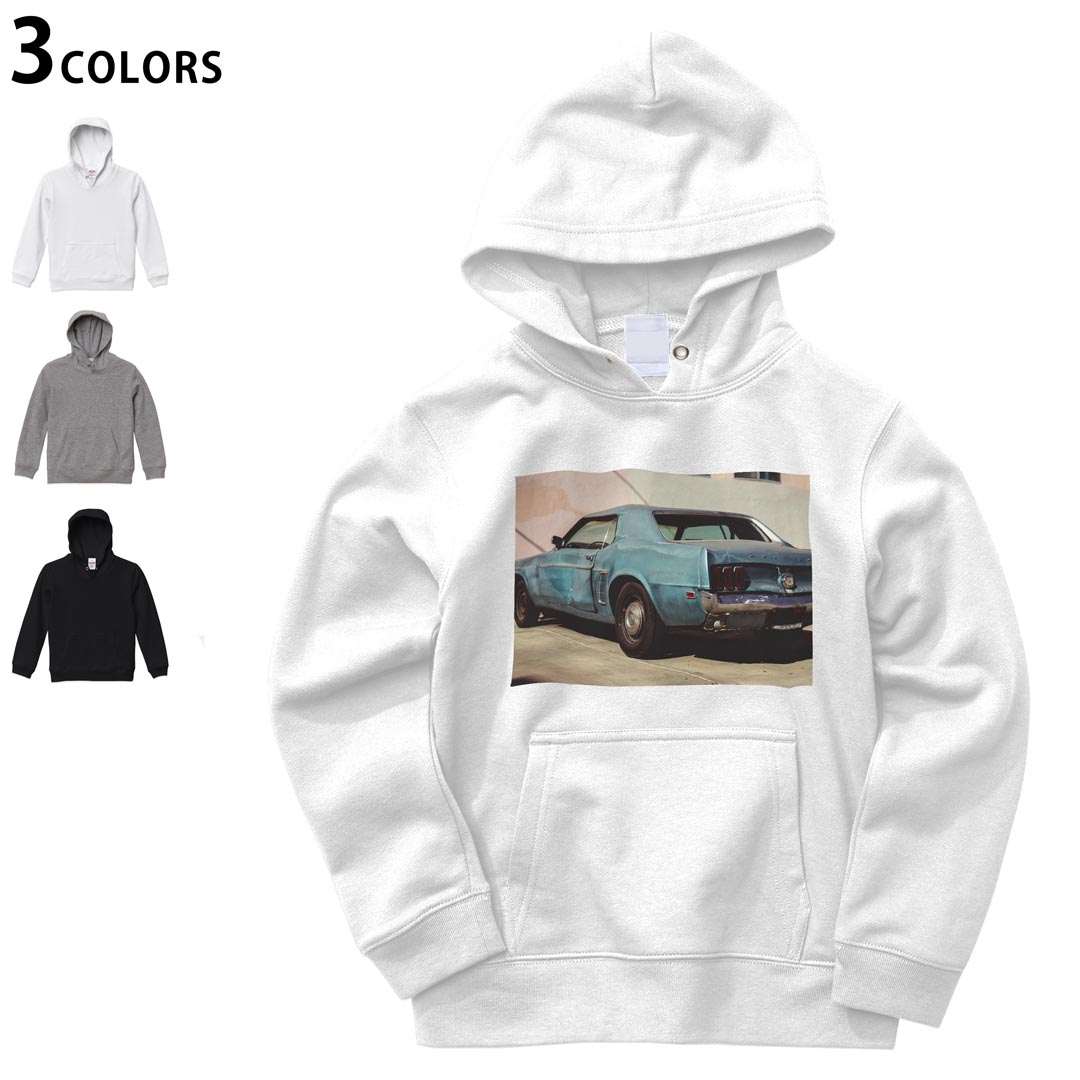 選べる3カラー パーカー スウェット キッズ 男女兼用 男の子 女の子 ユニセックス unisex 長袖 デザイン リブ 110 130 150 parker sweat 016198 車　写真　クラシックカー