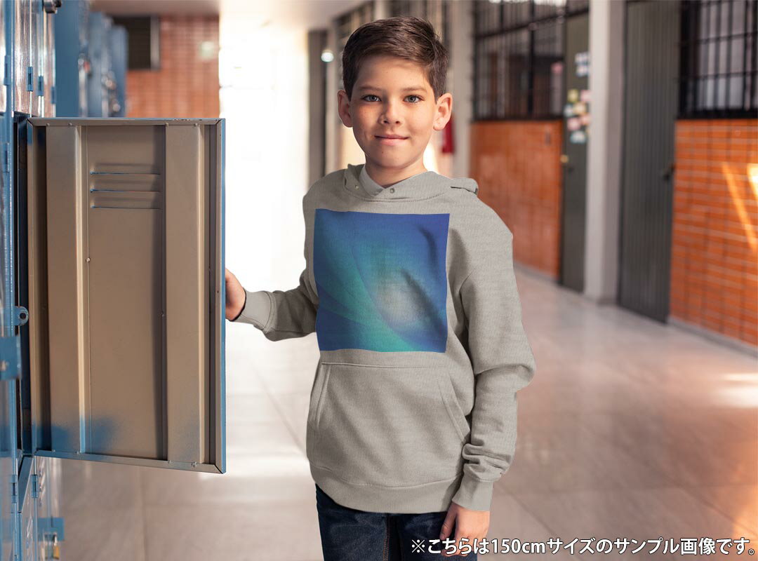 パーカー キッズ ホワイト グレー ブラック デザイン 110 130 150 parker hooded sweatshirt フーディ 白　黒　灰色 子供 男の子 女の子 012298 青　シンプル　グラデーション