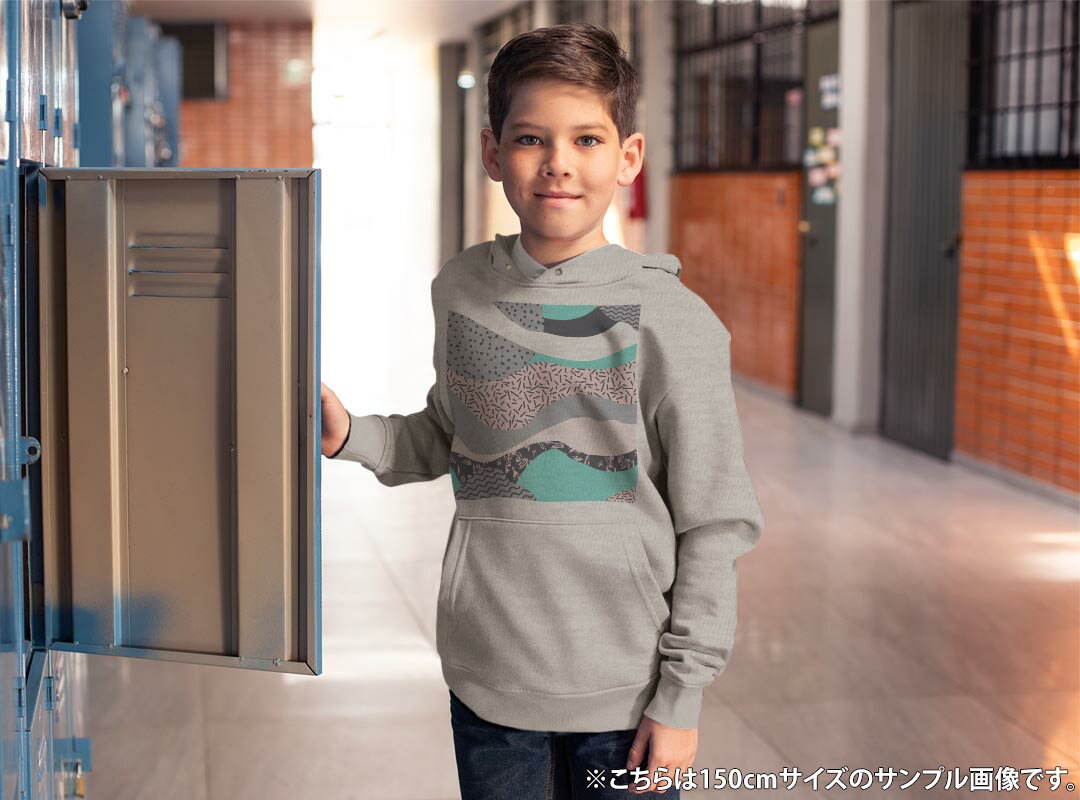 パーカー キッズ ホワイト グレー ブラック デザイン 110 130 150 parker hooded sweatshirt フーディ 白　黒　灰色 子供 男の子 女の子 013981 模様　ユニーク