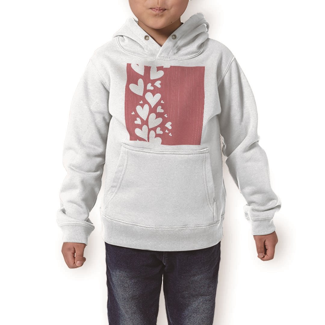 パーカー キッズ ホワイト グレー ブラック デザイン 110 130 150 parker hooded sweatshirt フーディ 白　黒　灰色 子供 男の子 女の子 000175 ハート　ピンク　イラスト