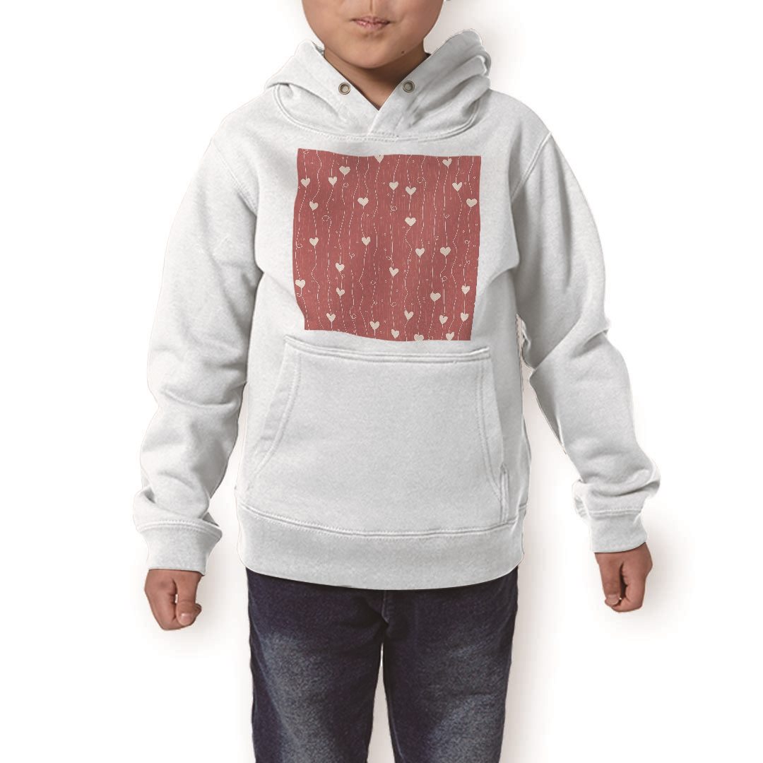 運動外衣 - パーカー キッズ ホワイト グレー ブラック デザイン 110 130 150 parker hooded sweatshirt フーディ 白　黒　灰色 子供 男の子 女の子 000184 ハート　ストライプ　赤