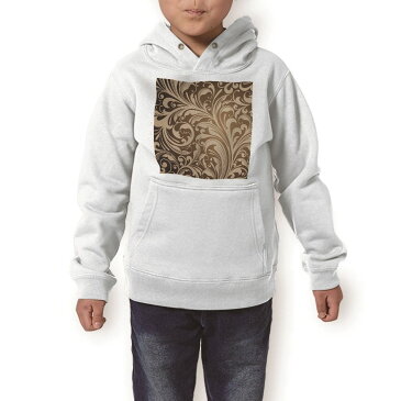 パーカー キッズ ホワイト グレー ブラック デザイン 110 130 150 parker hooded sweatshirt フーディ 白　黒　灰色 子供 男の子 女の子 000407 ペイズリー　ダマスク　花