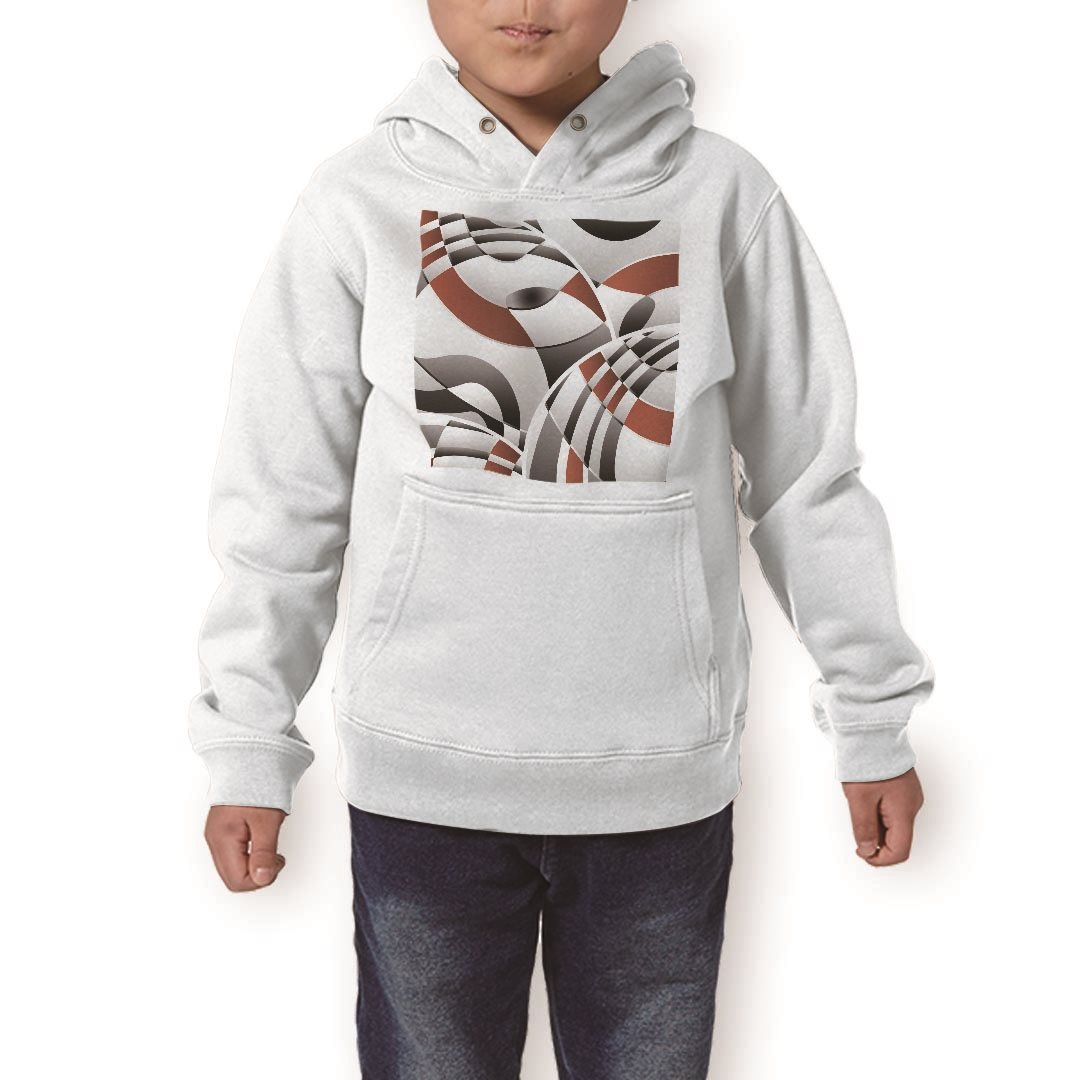 パーカー キッズ ホワイト グレー ブラック デザイン 110 130 150 parker hooded sweatshirt フーディ 白　黒　灰色 子供 男の子 女の子 000484 市松模様　ウェーブ