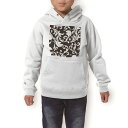 パーカー キッズ ホワイト グレー ブラック デザイン 110 130 150 parker hooded sweatshirt フーディ 白　黒　灰色 子供 男の子 女の子 000511 リーフ　花柄