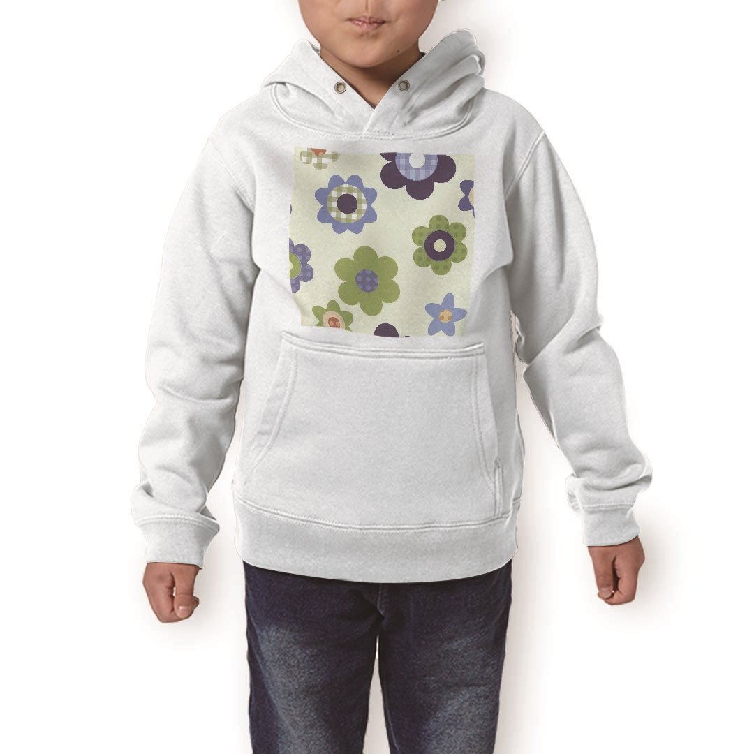パーカー キッズ ホワイト グレー ブラック デザイン 110 130 150 parker hooded sweatshirt フーディ 白　黒　灰色 子供 男の子 女の子 000695 花　寒色