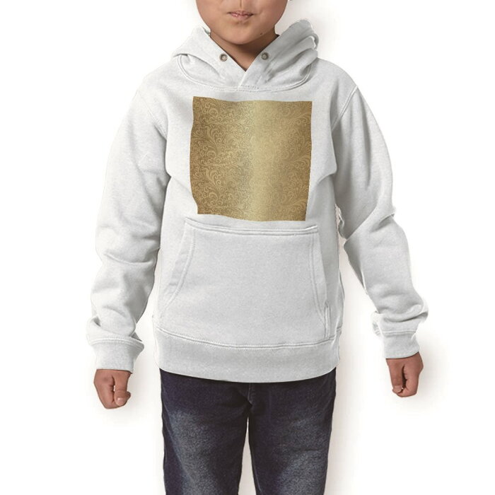 パーカー キッズ ホワイト グレー ブラック デザイン 110 130 150 parker hooded sweatshirt フーディ 白　黒　灰色 子供 男の子 女の子 000768 ダマスク　模様