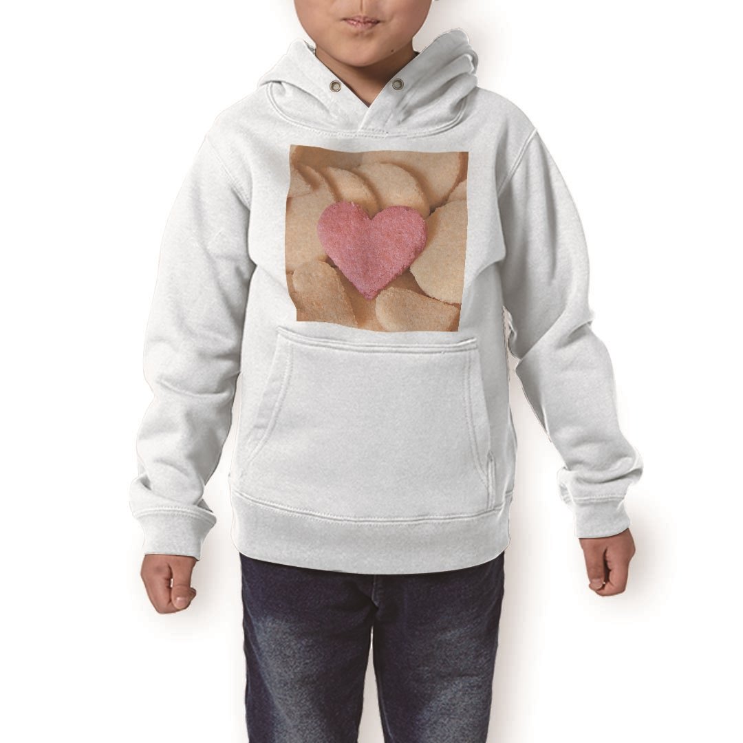パーカー キッズ ホワイト グレー ブラック デザイン 110 130 150 parker hooded sweatshirt フーディ 白　黒　灰色 子供 男の子 女の子 000861 クッキー　ハート　食べ物