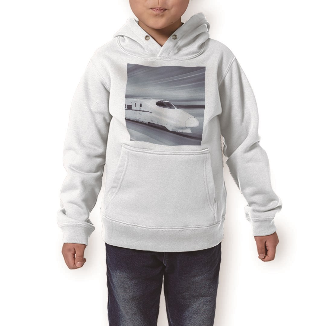 パーカー キッズ ホワイト グレー ブラック デザイン 110 130 150 parker hooded sweatshirt フーディ 白　黒　灰色 子供 男の子 女の子 000868 新幹線