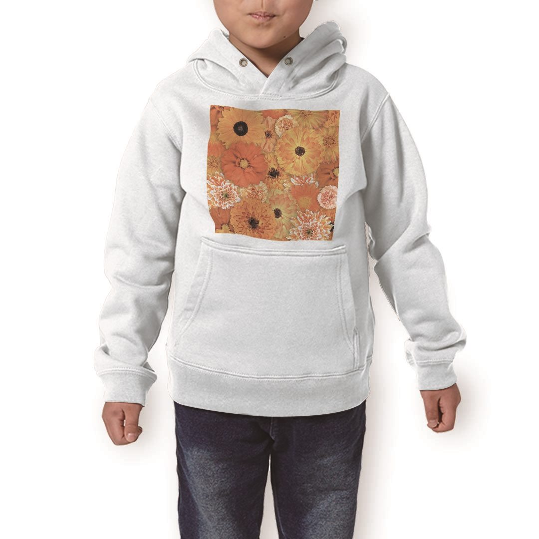 パーカー キッズ ホワイト グレー ブラック デザイン 110 130 150 parker hooded sweatshirt フーディ 白 黒 灰色 子供 男の子 女の子 000934 花 オレンジ