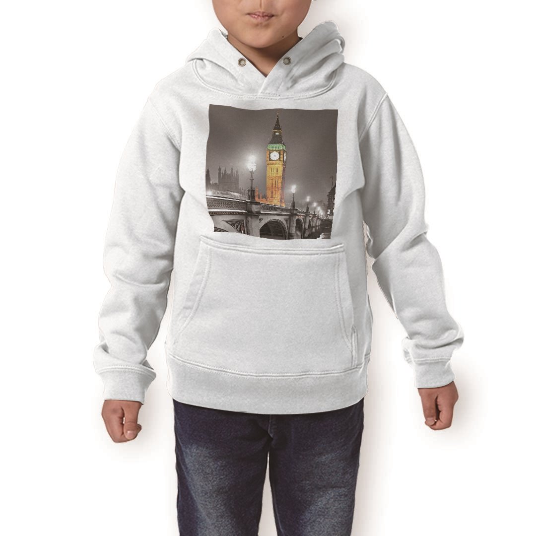 パーカー キッズ ホワイト グレー ブラック デザイン 110 130 150 parker hooded sweatshirt フーディ 白　黒　灰色 子供 男の子 女の子 000995 風景　街