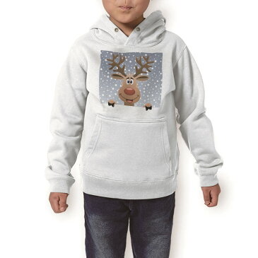 パーカー キッズ ホワイト グレー ブラック デザイン 110 130 150 parker hooded sweatshirt フーディ 白　黒　灰色 子供 男の子 女の子 001139 トナカイ　雪　クリスマス