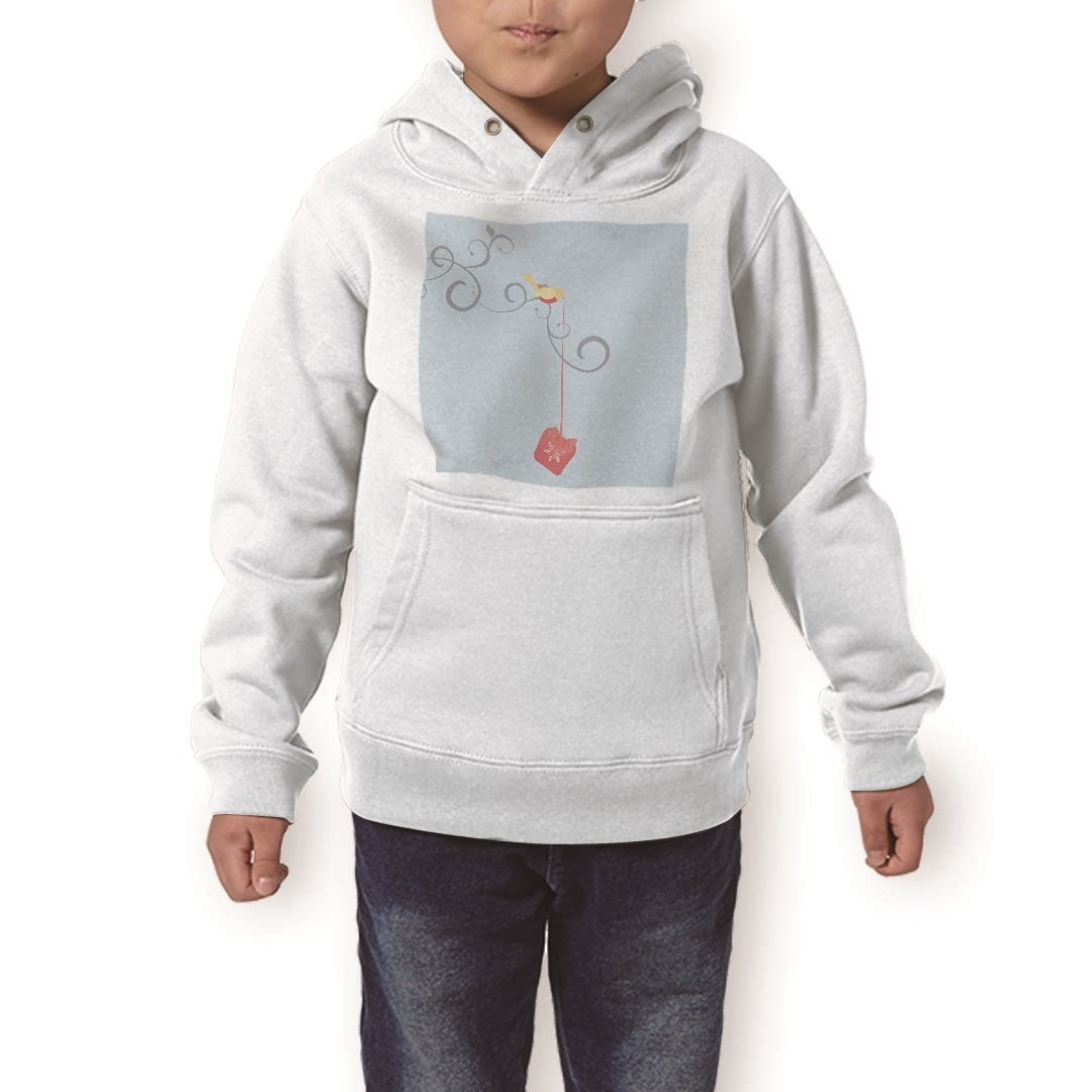 パーカー キッズ ホワイト グレー ブラック デザイン 110 130 150 parker hooded sweatshirt フーディ 白　黒　灰色 子供 男の子 女の子 001146 小鳥　プレゼント