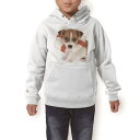 パーカー キッズ ホワイト グレー ブラック デザイン 110 130 150 parker hooded sweatshirt フーディ 白　黒　灰色 子供 男の子 女の子 001242 犬　動物