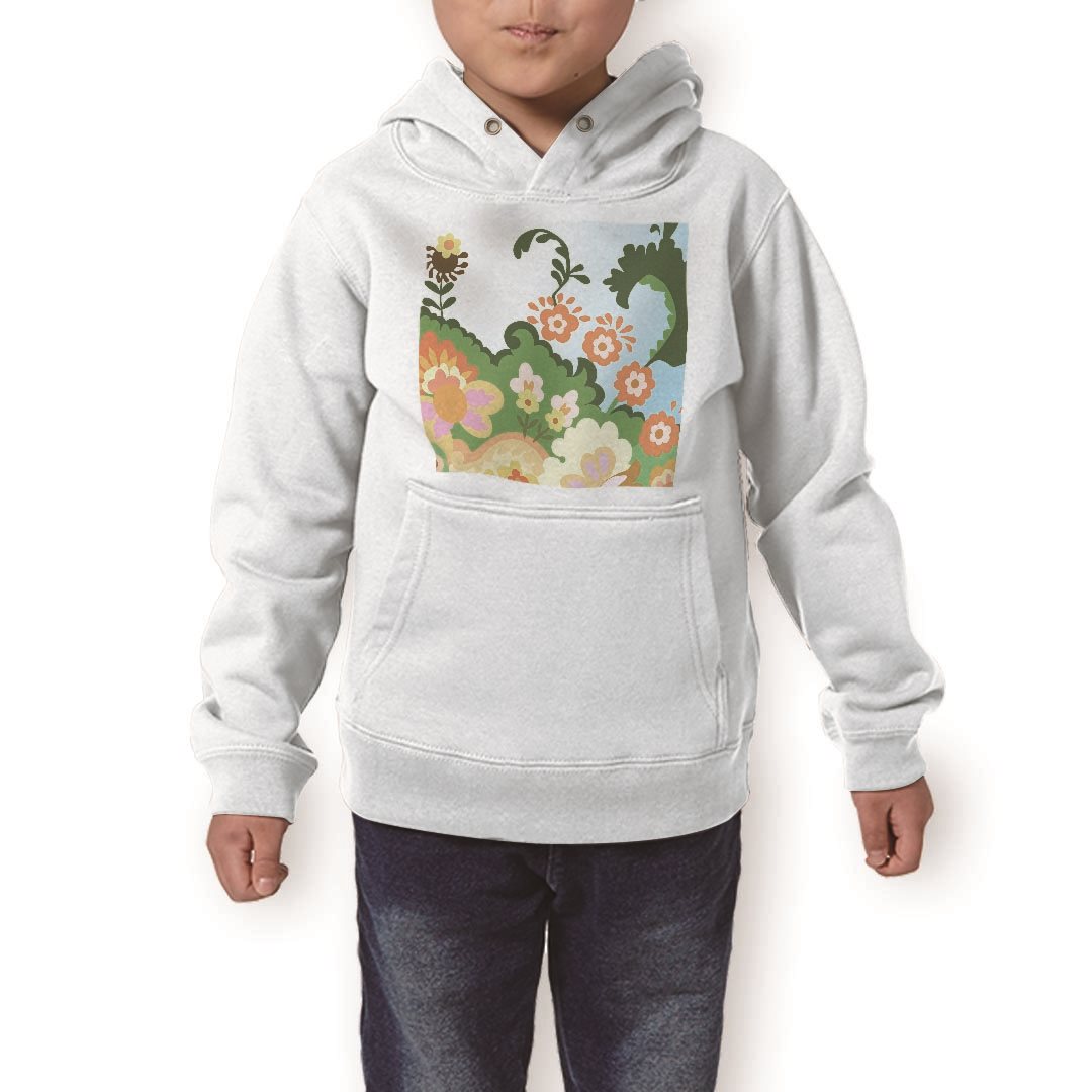 パーカー キッズ ホワイト グレー ブラック デザイン 110 130 150 parker hooded sweatshirt フーディ 白　黒　灰色 子供 男の子 女の子 001643 花　イラスト