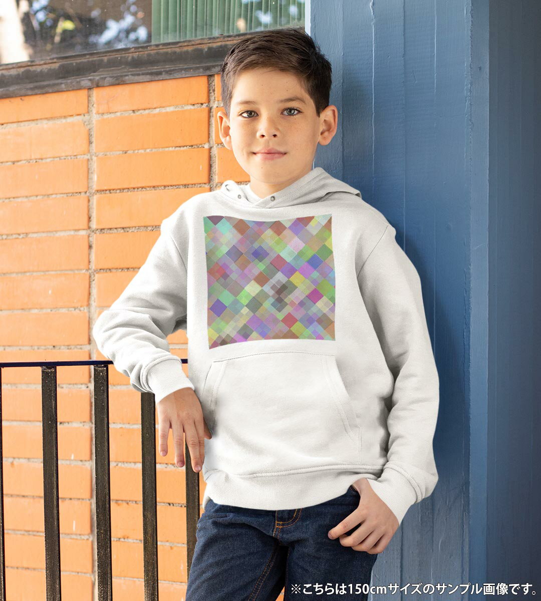 パーカー キッズ ホワイト グレー ブラック デザイン 110 130 150 parker hooded sweatshirt フーディ 白　黒　灰色 子供 男の子 女の子 000447 チェック　アーガイル　トラッド