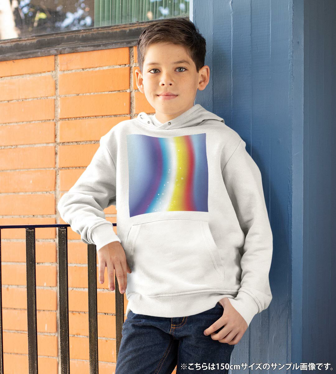 パーカー キッズ ホワイト グレー ブラック デザイン 110 130 150 parker hooded sweatshirt フーディ 白　黒　灰色 子供 男の子 女の子 002057 シンプル　カラフル 2