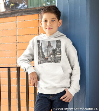 パーカー キッズ ホワイト グレー ブラック デザイン 110 130 150 parker hooded sweatshirt フーディ 白　黒　灰色 子供 男の子 女の子 003258 外国　写真　景色　風景