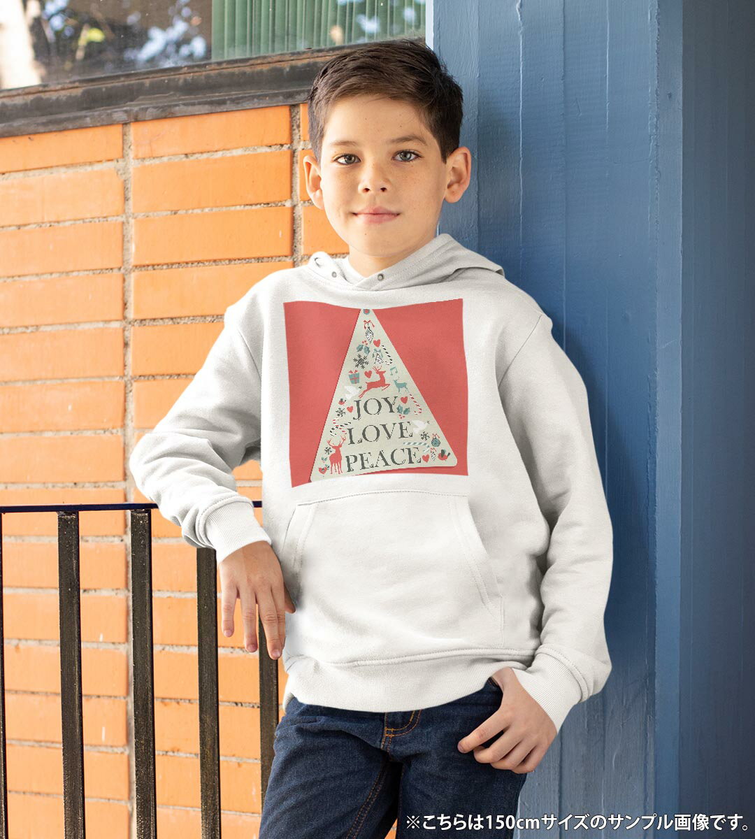 パーカー キッズ ホワイト グレー ブラック デザイン 110 130 150 parker hooded sweatshirt フーディ 白　黒　灰色 子供 男の子 女の子 005690 トナカイ　クリスマス