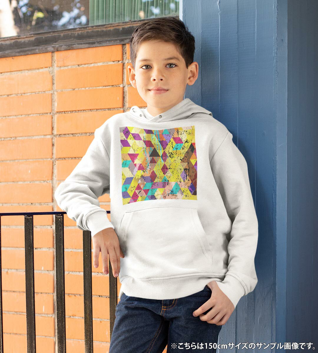 パーカー キッズ ホワイト グレー ブラック デザイン 110 130 150 parker hooded sweatshirt フーディ 白　黒　灰色 子供 男の子 女の子 010751 ペイント　カラフル　イラスト