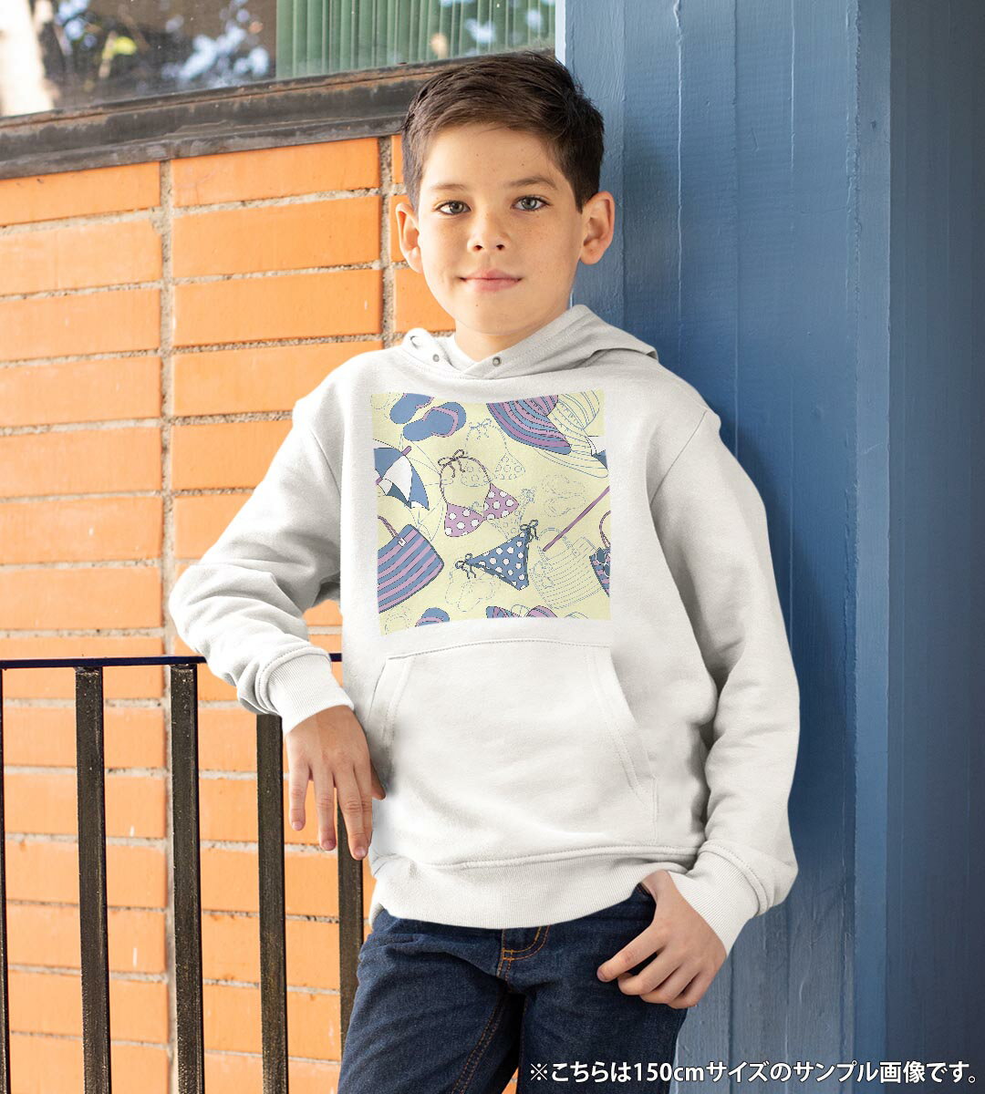 パーカー キッズ ホワイト グレー ブラック デザイン 110 130 150 parker hooded sweatshirt フーディ 白 黒 灰色 子供 男の子 女の子 011316 海 水着 ビーチ