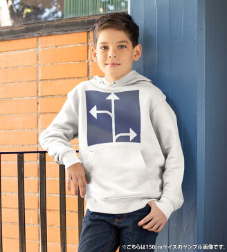 パーカー キッズ ホワイト グレー ブラック デザイン 110 130 150 parker hooded sweatshirt フーディ 白　黒　灰色 子供 男の子 女の子 011814 標識　自転車　道路