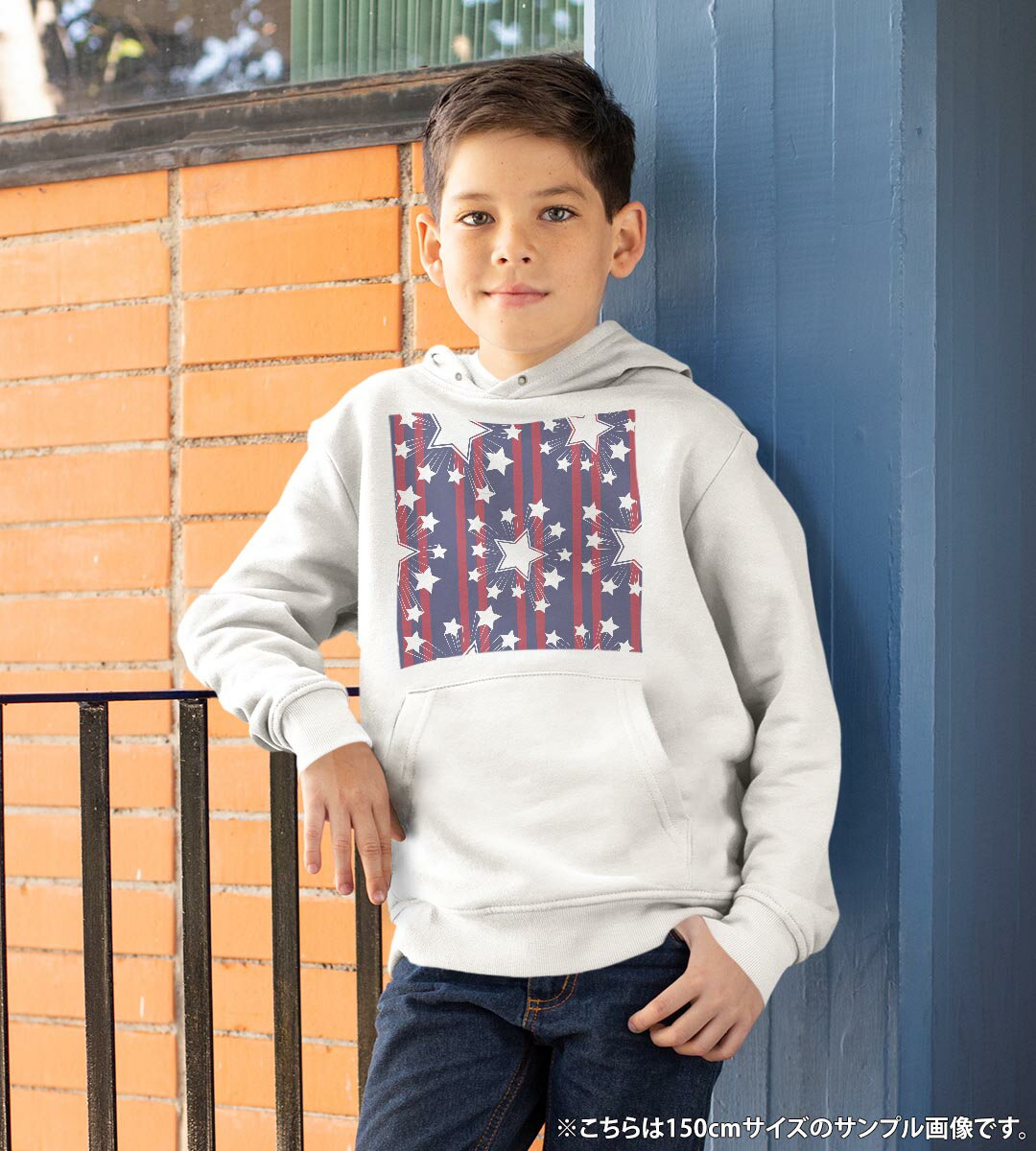 パーカー キッズ ホワイト グレー ブラック デザイン 110 130 150 parker hooded sweatshirt フーディ 白　黒　灰色 子供 男の子 女の子 012337 ストライプ　星　青