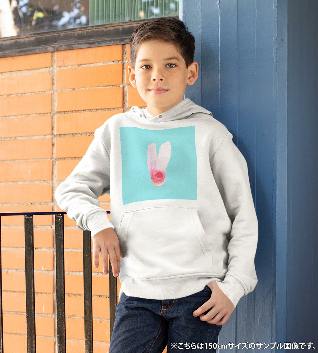 パーカー キッズ ホワイト グレー ブラック デザイン 110 130 150 parker hooded sweatshirt フーディ 白　黒　灰色 子供 男の子 女の子 014056 花　ピンク　フラワー