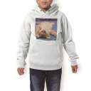 パーカー キッズ ホワイト グレー ブラック デザイン 110 130 150 parker hooded sweatshirt フーディ 白　黒　灰色 子供 男の子 女の子 002759 猫　動物　写真