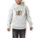 パーカー キッズ ホワイト グレー ブラック デザイン 110 130 150 parker hooded sweatshirt フーディ 白　黒　灰色 子供 男の子 女の子 002885 犬　動物　写真