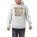 パーカー キッズ ホワイト グレー ブラック デザイン 110 130 150 parker hooded sweatshirt フーディ 白 黒 灰色 子供 男の子 女の子 003852 鳥 花 カラフル