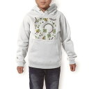 パーカー キッズ ホワイト グレー ブラック デザイン 110 130 150 parker hooded sweatshirt フーディ 白　黒　灰色 子供 男の子 女の子 003967 動物　キャラクター　花