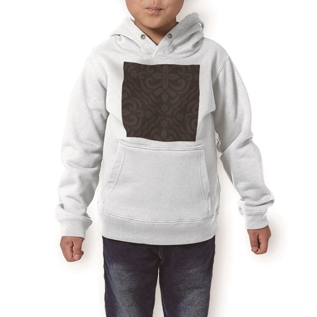 パーカー キッズ ホワイト グレー ブラック デザイン 110 130 150 parker hooded sweatshirt フーディ 白　黒　灰色 子供 男の子 女の子 003981 模様　エレガント　黒