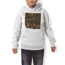 パーカー キッズ ホワイト グレー ブラック デザイン 110 130 150 parker hooded sweatshirt フーディ 白　黒　灰色 子供 男の子 女の子 004173 模様　花　黒