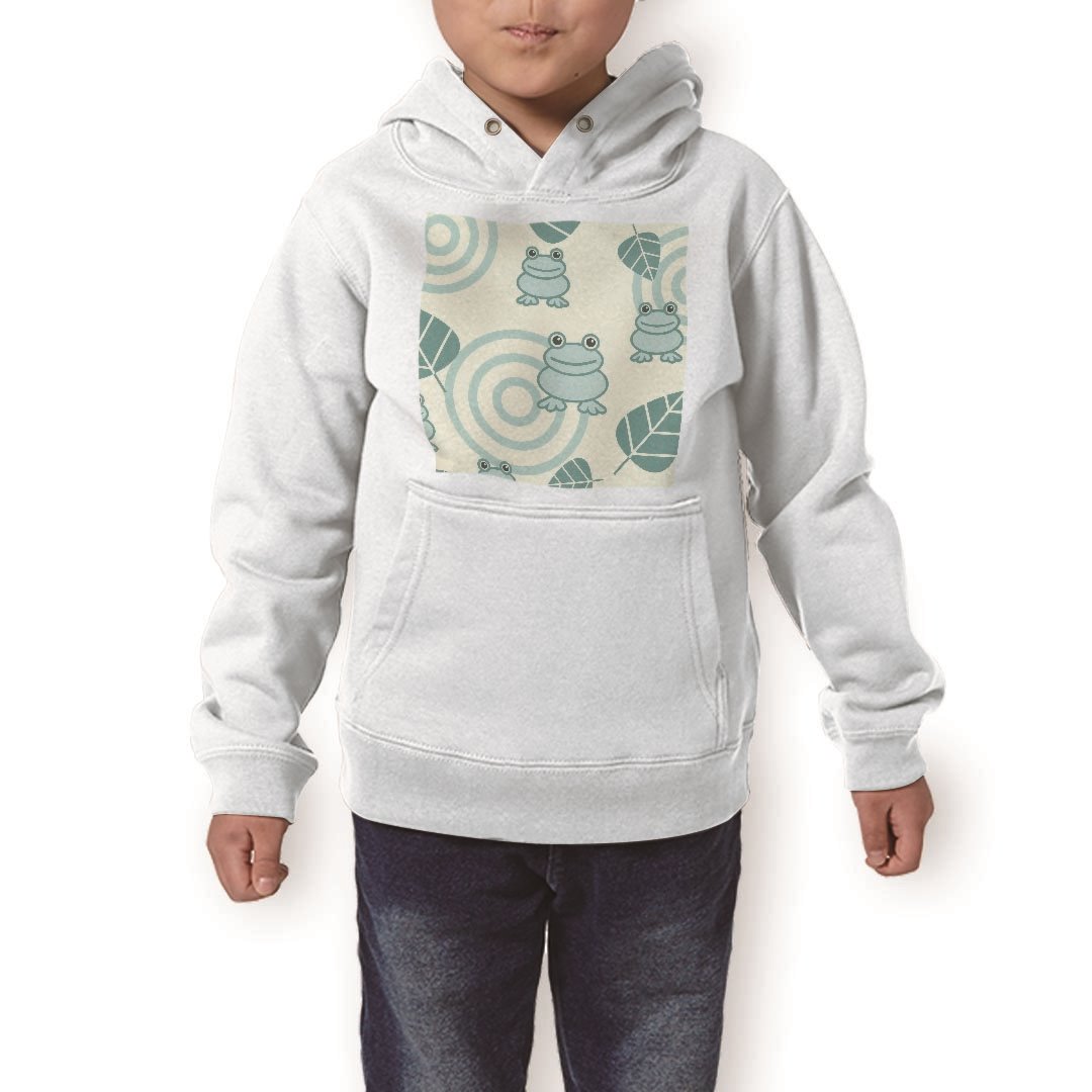 パーカー キッズ ホワイト グレー ブラック デザイン 110 130 150 parker hooded sweatshirt フーディ 白　黒　灰色 子供 男の子 女の子 004382 カエル　動物　模様