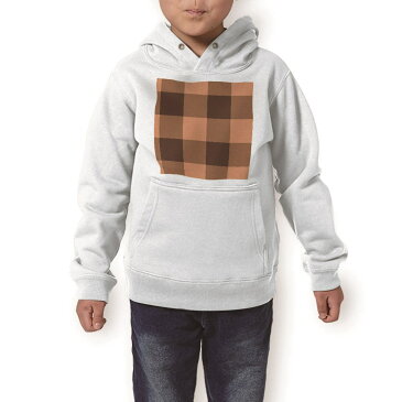 パーカー キッズ ホワイト グレー ブラック デザイン 110 130 150 parker hooded sweatshirt フーディ 白　黒　灰色 子供 男の子 女の子 004451 チェック　ブラウン