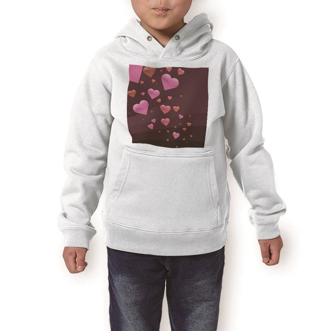 パーカー キッズ ホワイト グレー ブラック デザイン 110 130 150 parker hooded sweatshirt フーディ 白　黒　灰色 子供 男の子 女の子 004520 ハート　ピンク　シンプル