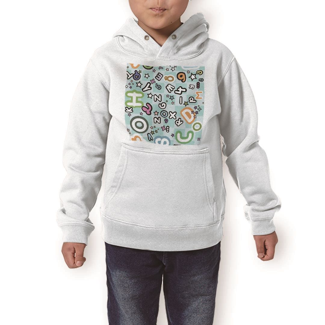 パーカー キッズ ホワイト グレー ブラック デザイン 110 130 150 parker hooded sweatshirt フーディ 白　黒　灰色 子供 男の子 女の子 004637 英語　文字　ポップ
