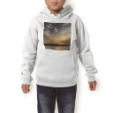 パーカー キッズ ホワイト グレー ブラック デザイン 110 130 150 parker hooded sweatshirt フーディ 白　黒　灰色 子供 男の子 女の子 004909 写真　景色　雲