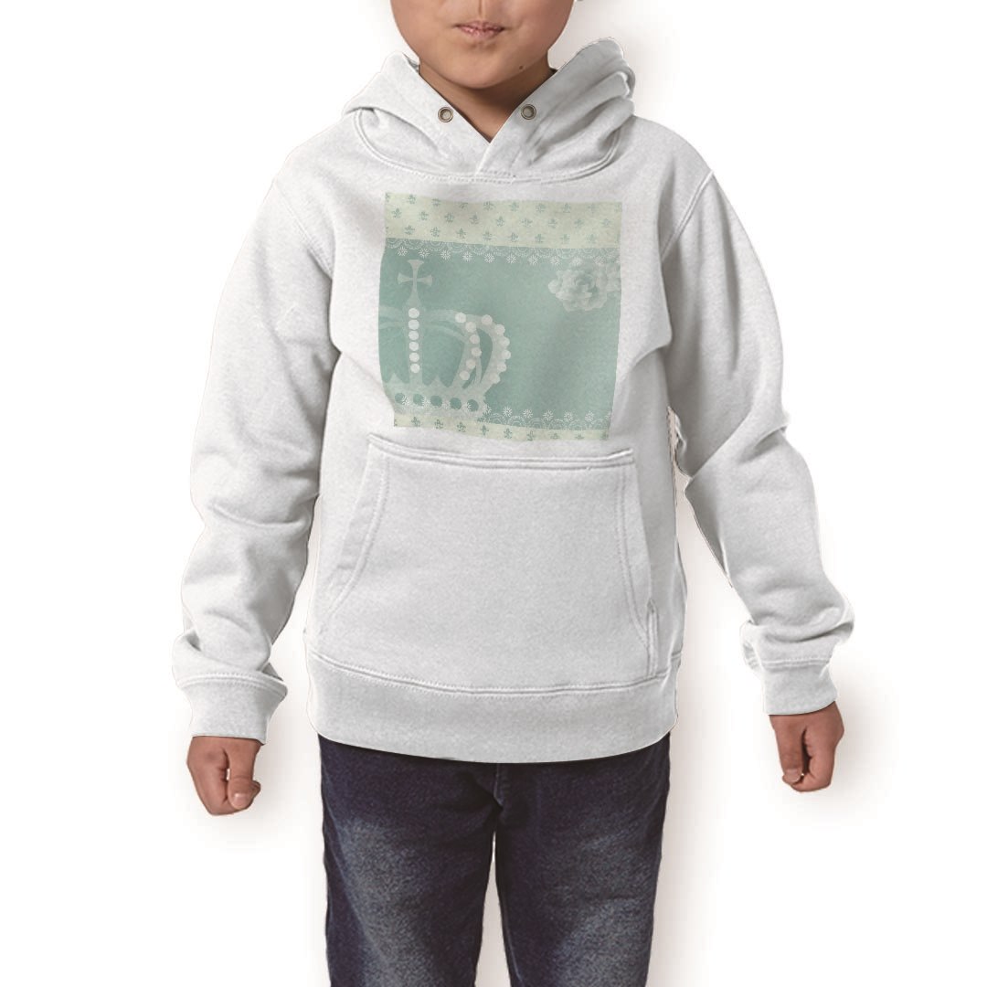 パーカー キッズ ホワイト グレー ブラック デザイン 110 130 150 parker hooded sweatshirt フーディ 白 黒 灰色 子供 男の子 女の子 004998 クラウン 花 水色