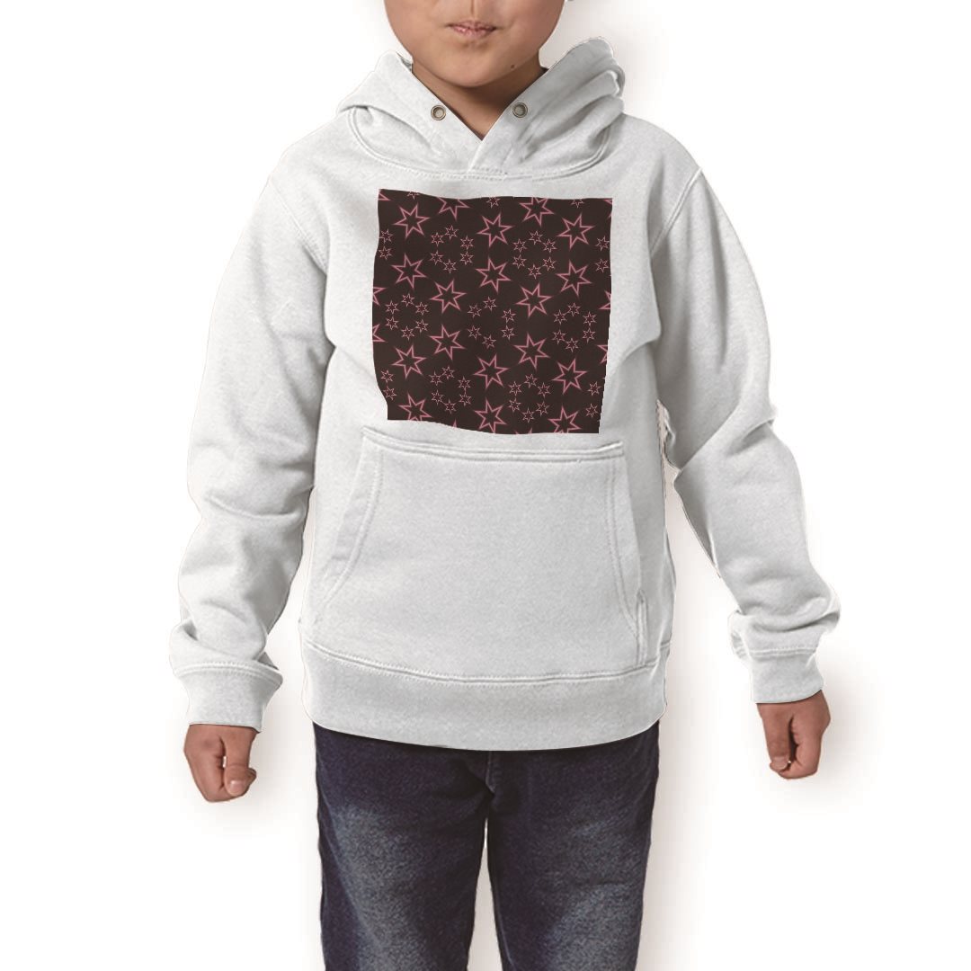 パーカー キッズ ホワイト グレー ブラック デザイン 110 130 150 parker hooded sweatshirt フーディ 白　黒　灰色 子供 男の子 女の子 005438 星　模様 1