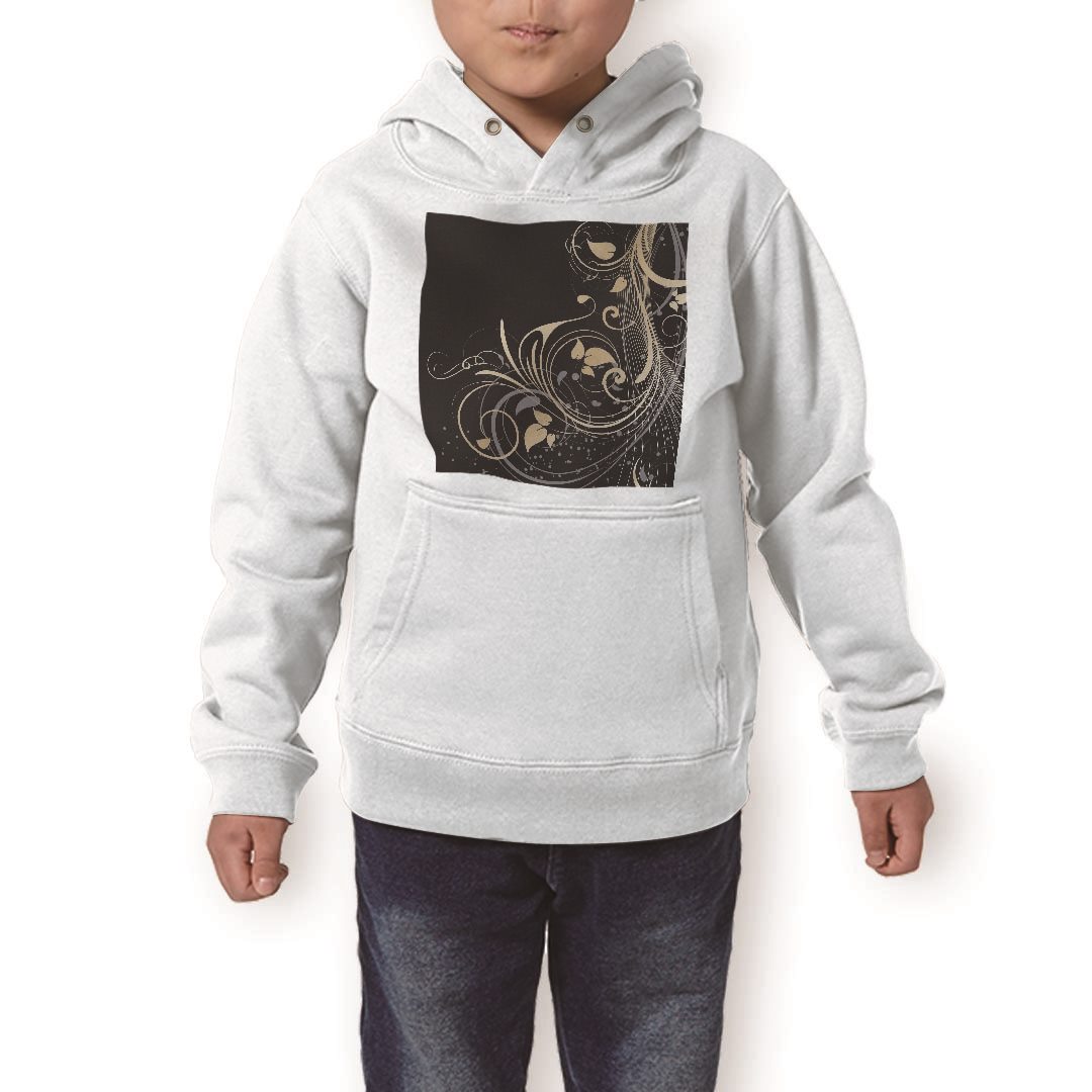 パーカー キッズ ホワイト グレー ブラック デザイン 110 130 150 parker hooded sweatshirt フーディ 白 黒 灰色 子供 男の子 女の子 005628 植物 黒