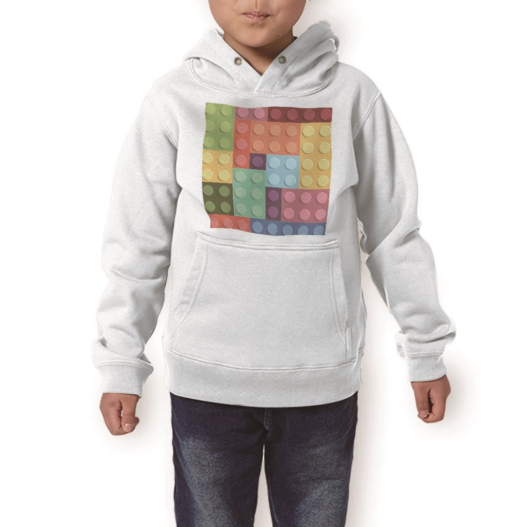 パーカー キッズ ホワイト グレー ブラック デザイン 110 130 150 parker hooded sweatshirt フーディ 白 黒 灰色 子供 男の子 女の子 005799 レゴ ブロック カラフル