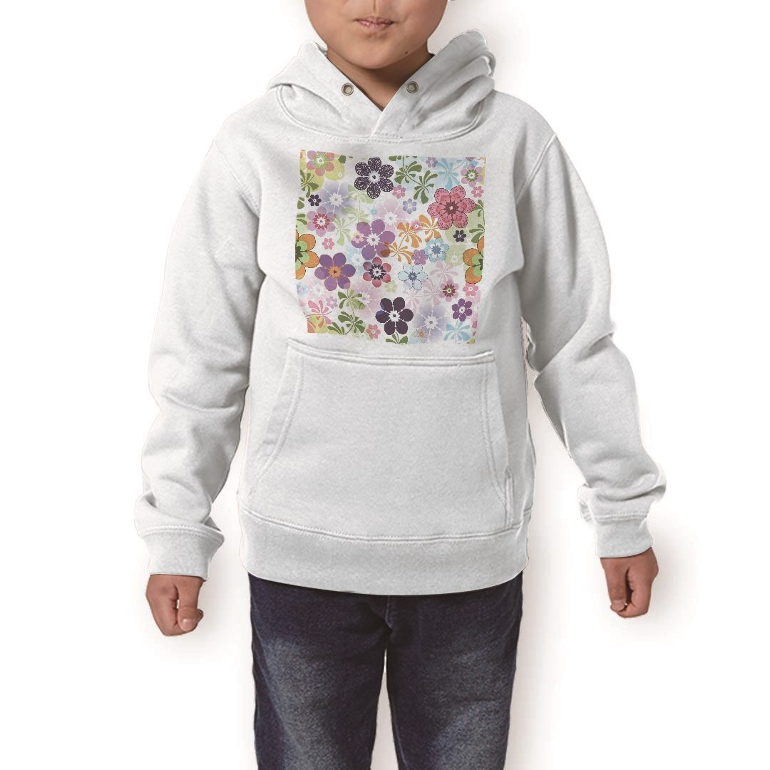 パーカー キッズ ホワイト グレー ブラック デザイン 110 130 150 parker hooded sweatshirt フーディ 白 黒 灰色 子供 男の子 女の子 006067 花 フラワー 模様