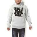 パーカー キッズ ホワイト グレー ブラック デザイン 110 130 150 parker hooded sweatshirt フーディ 白　黒　灰色 子供 男の子 女の子 006315 鏡　靴　イラスト