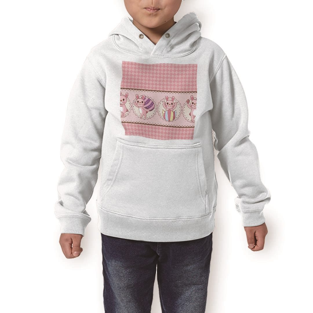 パーカー キッズ ホワイト グレー ブラック デザイン 110 130 150 parker hooded sweatshirt フーディ 白 黒 灰色 子供 男の子 女の子 006690 うさぎ キャラクター
