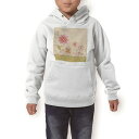 パーカー キッズ ホワイト グレー ブラック デザイン 110 130 150 parker hooded sweatshirt フーディ 白　黒　灰色 子供 男の子 女の子 007260 花　フラワー