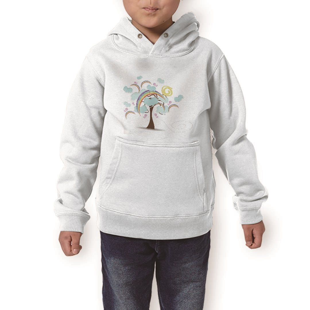 パーカー キッズ ホワイト グレー ブラック デザイン 110 130 150 parker hooded sweatshirt フーディ 白 黒 灰色 子供 男の子 女の子 007263 虹 イラスト