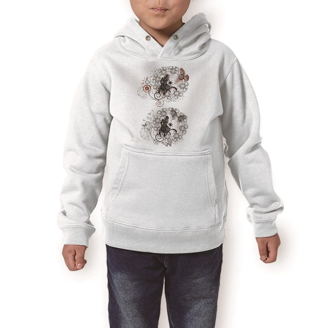 楽天kabeコレパーカー キッズ ホワイト グレー ブラック デザイン 110 130 150 parker hooded sweatshirt フーディ 白　黒　灰色 子供 男の子 女の子 007275 レース　人物