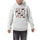 パーカー キッズ ホワイト グレー ブラック デザイン 110 130 150 parker hooded sweatshirt フーディ 白　黒　灰色 子供 男の子 女の子 007297 米国　国旗　靴　ヒール